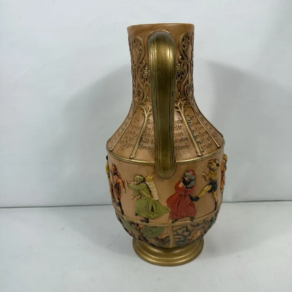 Vintage Atlantic Mold German‎ Biblical Art 70's Ceramic Pouring Pitcher 12